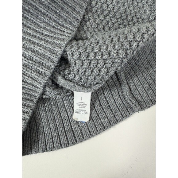 Aerie Long Gray Cotton Varsity Cardigan Sweater Women’s S Oversize Boyfriend - Picture 4 of 8